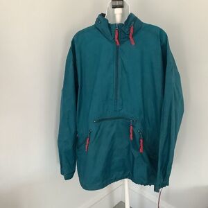 Eastern Mountain Sports Vintage Fisherman Core 1/4 Zip Teal Pullover Sz. L